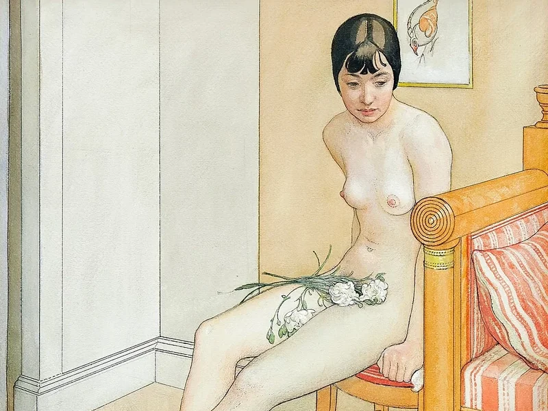 1853-Carl Larsson - Modella di nudo giapponese del 1914